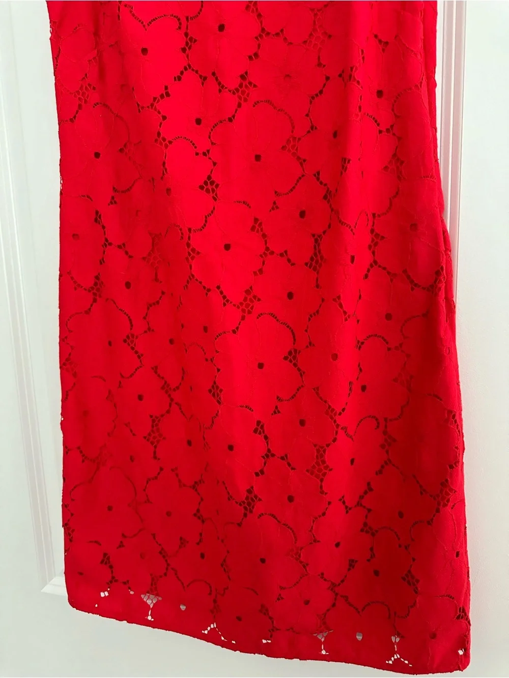 Banana Republic Vibrant Red Floral Lace Sleeveless Shift Dress - Americana - Picture 10 of 17
